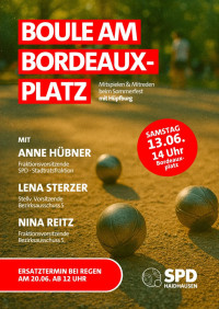 Plakat für das Bouleturnier