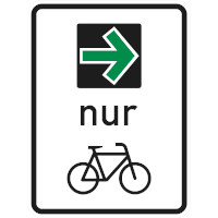 Verkehrszeichen Grüner Pfeil für Radfahrer