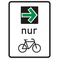 Verkehrszeichen 721, Grünpfeilschild mit Beschränkung auf den Radverkehr