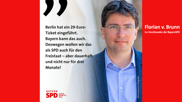 Portrait Florian v. Brunn | Sein Zitat fordert, das Berliner Modell für Bayern zu übernehmen.