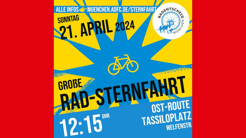 SocialMedia-Kachel der Radlsternfahrt 21. April 2024 München